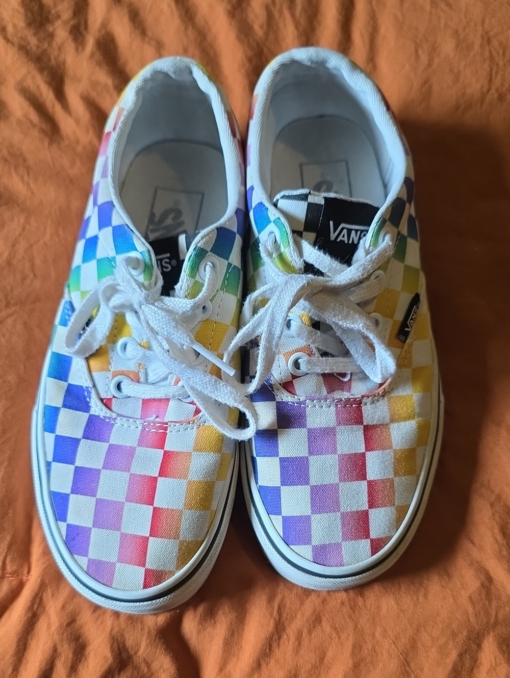 Vans Rainbow Checkerboard Lace-Up Sneakers